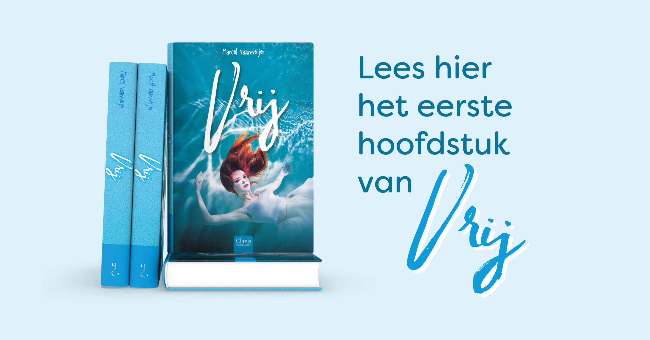 Boekcover van Vrij met de tekst: lees hier het eerste hoofdstuk van Vrij