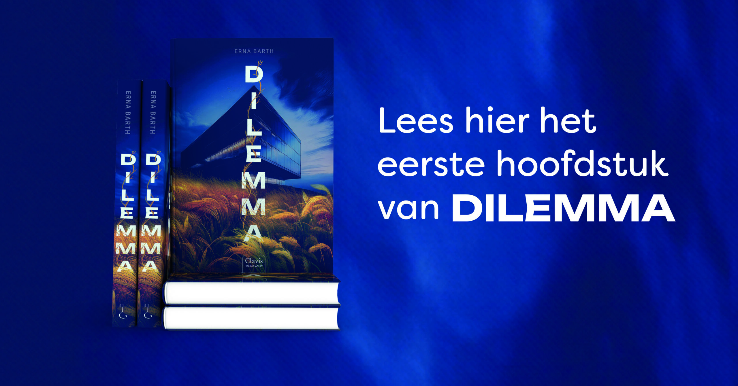 Cover van Dilemma met de tekst: lees hier het eerste hoofdstuk van Dilemma